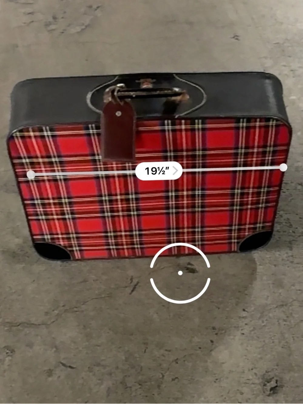 Vintage Leeds Red Tartan Carry-On Bag with Front Pocket